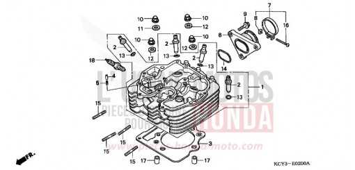 CYLINDER HEAD XR400RW de 1998